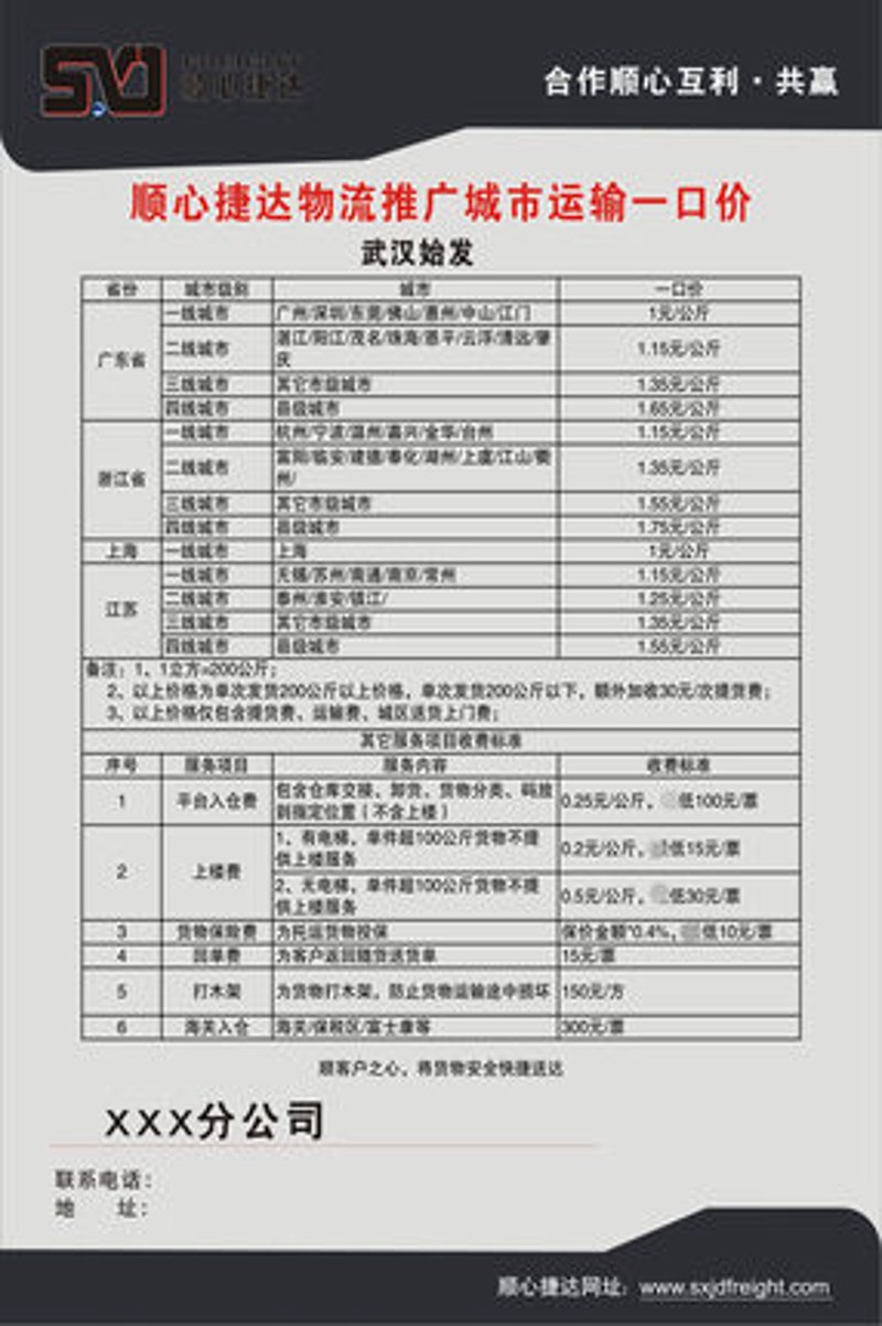 物流运输价格